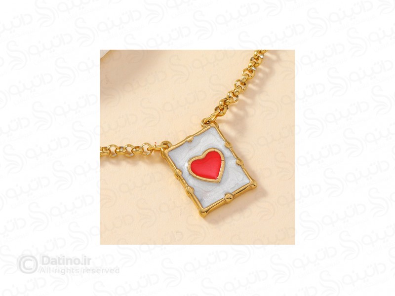 عکس گردنبند زنانه طرح قلب مربعی 20110 - انواع مدل گردنبند زنانه طرح قلب مربعی 20110