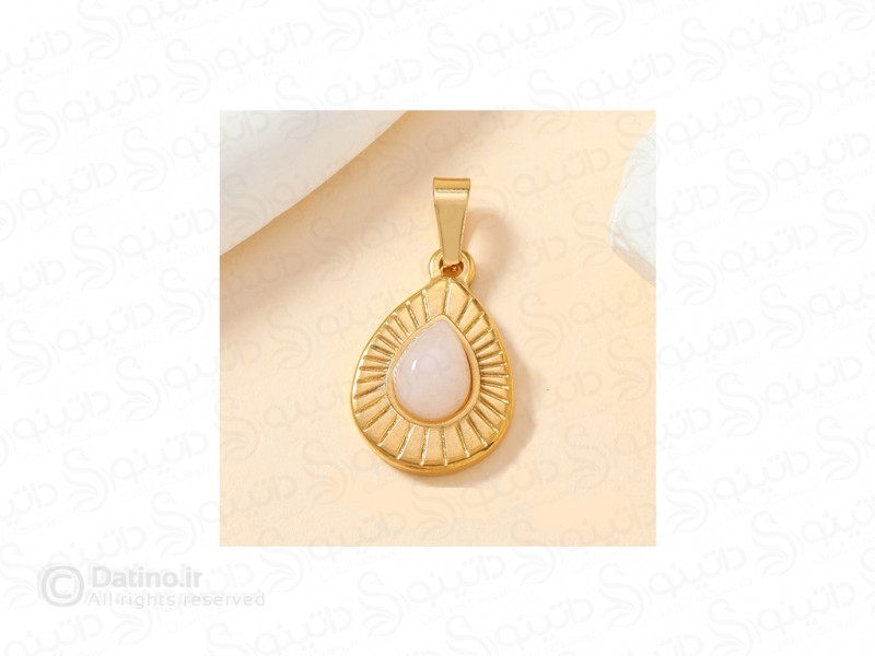 عکس گردنبند زنانه طرح قطره اشک نگین دار 20112 - انواع مدل گردنبند زنانه طرح قطره اشک نگین دار 20112