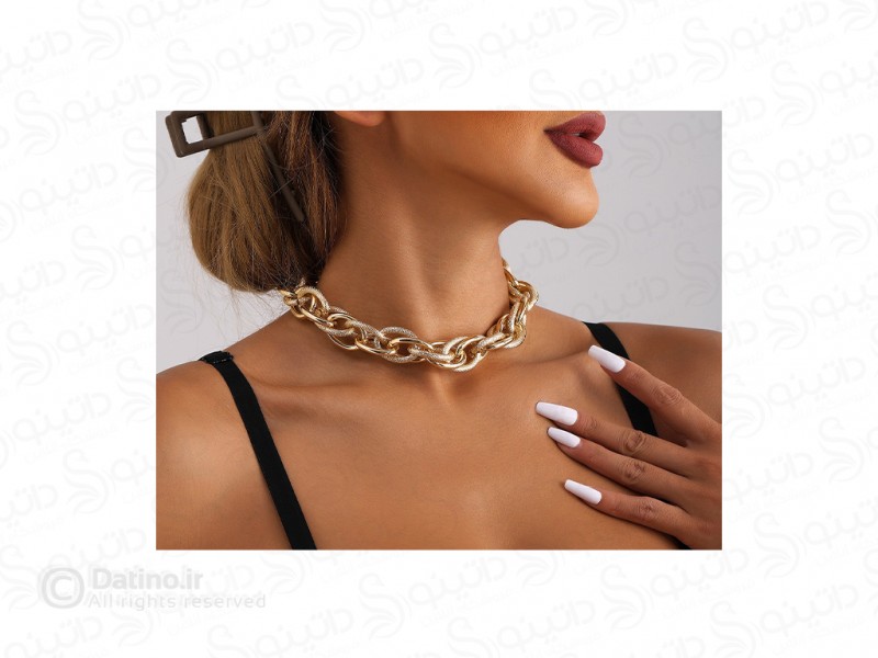 عکس گردنبند زنانه طرح زنجیر لوکس 20164 - انواع مدل گردنبند زنانه طرح زنجیر لوکس 20164