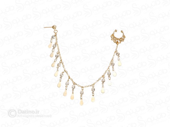 عکس پیرسینگ بینی زنجیردار طرح قطره آب نگین دار 20166 - انواع مدل پیرسینگ بینی زنجیردار طرح قطره آب نگین دار 20166