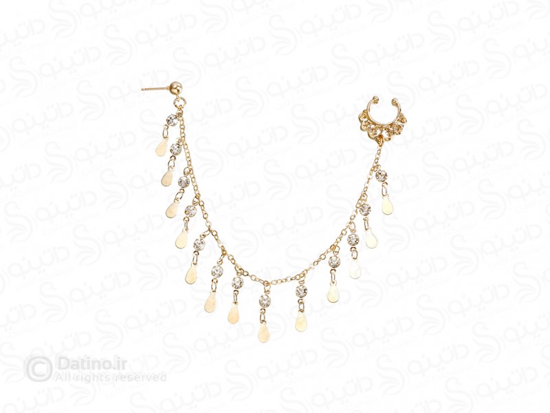 عکس پیرسینگ بینی زنجیردار طرح قطره آب نگین دار 20166 - انواع مدل پیرسینگ بینی زنجیردار طرح قطره آب نگین دار 20166