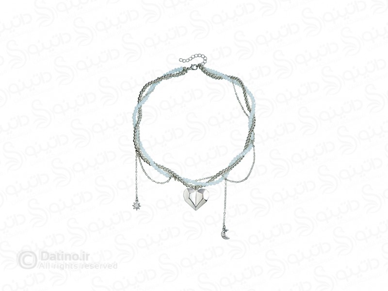 عکس گردنبند زنانه طرح قلب آویز ماه و خورشید 20173 - انواع مدل گردنبند زنانه طرح قلب آویز ماه و خورشید 20173