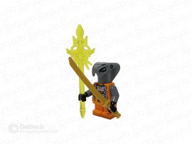 مینی فیگور چوکان مار افعی خاکستری نینجاگو با شمشیر و عصا X3