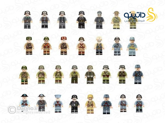 عکس مینی فیگور سرباز جنگ جهانی مجموعه ترکیبی EZ030 - انواع مدل مینی فیگور سرباز جنگ جهانی مجموعه ترکیبی EZ030