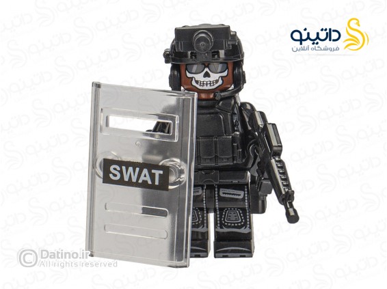 عکس مینی فیگور سرباز نیروی ویژه با ماسک اسکلت خندان و سپر و سلاح QA8 - انواع مدل مینی فیگور سرباز نیروی ویژه با ماسک اسکلت خندان و سپر و سلاح QA8