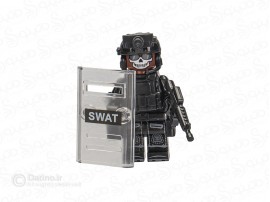 مینی فیگور سرباز نیروی ویژه با ماسک اسکلت خندان و سپر و سلاح QA8