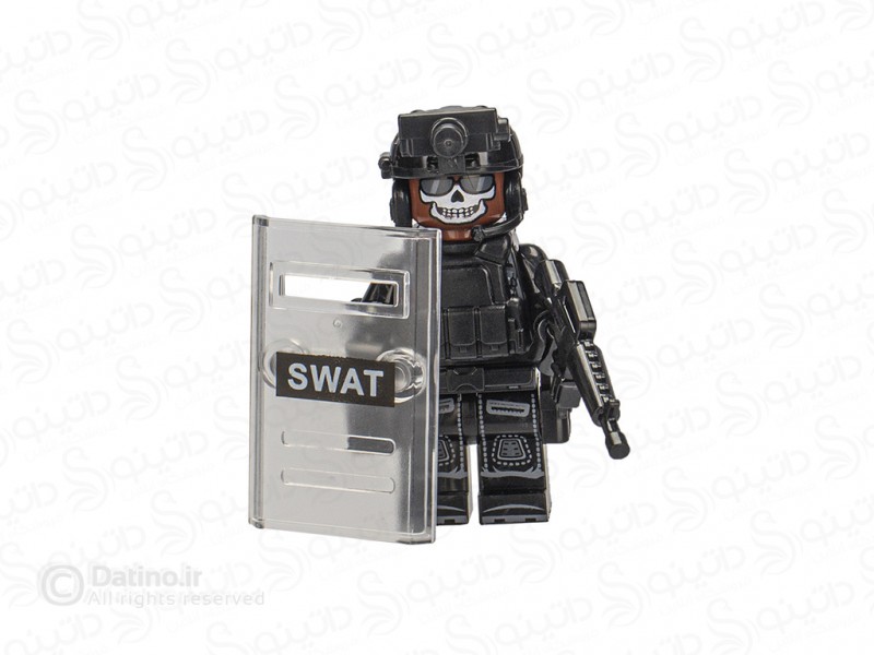 عکس مینی فیگور سرباز نیروی ویژه با ماسک اسکلت خندان و سپر و سلاح QA8 - انواع مدل مینی فیگور سرباز نیروی ویژه با ماسک اسکلت خندان و سپر و سلاح QA8