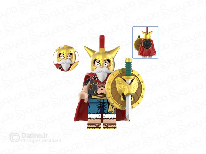 عکس مینی فیگور لوفی با زره و شمشیر و سپر وان پیس DY653 - انواع مدل مینی فیگور لوفی با زره و شمشیر و سپر وان پیس DY653