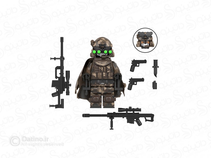 عکس مینی فیگور سرباز کماندو طرح گوست با سلاح WM2599 - انواع مدل مینی فیگور سرباز کماندو طرح گوست با سلاح WM2599