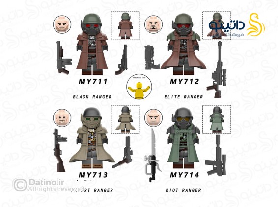 عکس مینی فیگور رنجر با سلاح فال اوت مجموعه 4 عددی 20477 - انواع مدل مینی فیگور رنجر با سلاح فال اوت مجموعه 4 عددی 20477