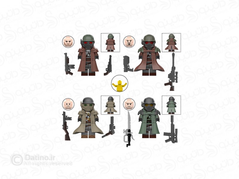 عکس مینی فیگور رنجر با سلاح فال اوت مجموعه 4 عددی 20477 - انواع مدل مینی فیگور رنجر با سلاح فال اوت مجموعه 4 عددی 20477