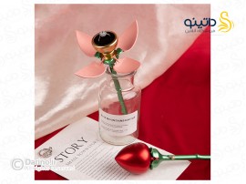 جعبه گردنبند طرح شاخه گل رز جاودان بازشو مدل جا حلقه ای چرخان 20609