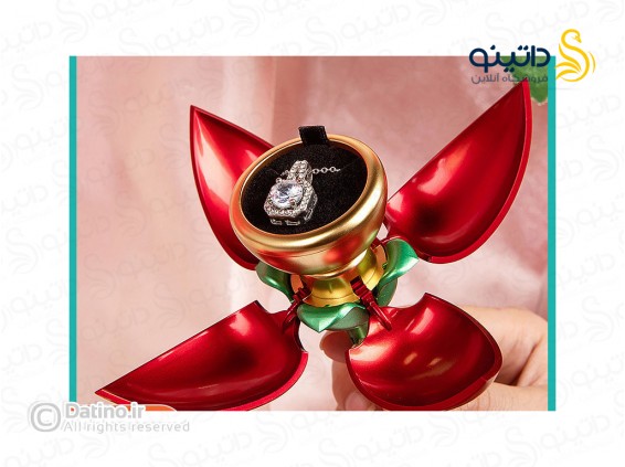 عکس جعبه گردنبند طرح شاخه گل رز جاودان بازشو مدل جا حواهری چرخان 20609 - انواع مدل جعبه گردنبند طرح شاخه گل رز جاودان بازشو مدل جا حواهری چرخان 20609