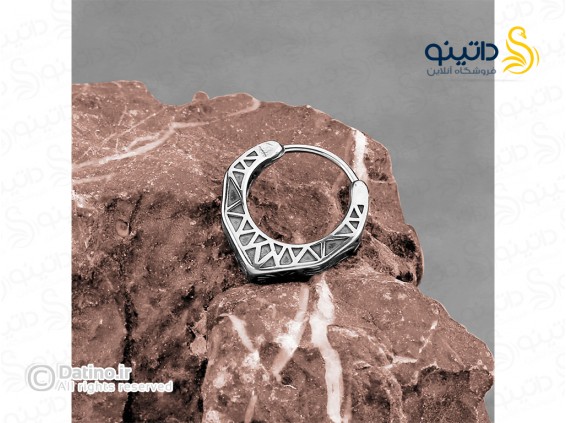 عکس گوشواره استیل طرح لوکس قلبی 20624 - انواع مدل گوشواره استیل طرح لوکس قلبی 20624