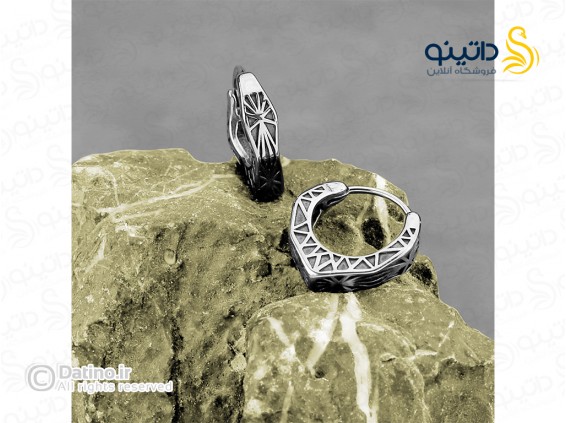 عکس گوشواره استیل طرح لوکس قلبی 20624 - انواع مدل گوشواره استیل طرح لوکس قلبی 20624