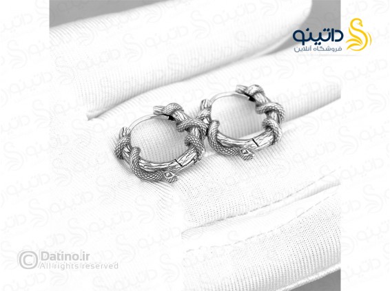 عکس گوشواره استیل طرح مار حلقه ای 20626 - انواع مدل گوشواره استیل طرح مار حلقه ای 20626
