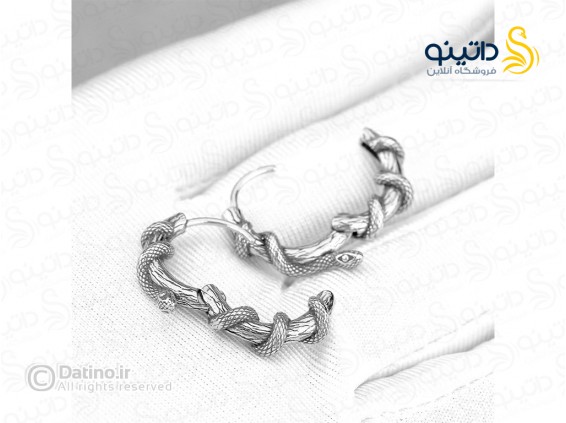 عکس گوشواره استیل طرح مار حلقه ای 20626 - انواع مدل گوشواره استیل طرح مار حلقه ای 20626