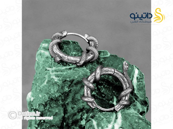 عکس گوشواره استیل طرح مار حلقه ای 20626 - انواع مدل گوشواره استیل طرح مار حلقه ای 20626