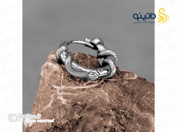 عکس گوشواره استیل طرح مار حلقه ای 20626 - انواع مدل گوشواره استیل طرح مار حلقه ای 20626