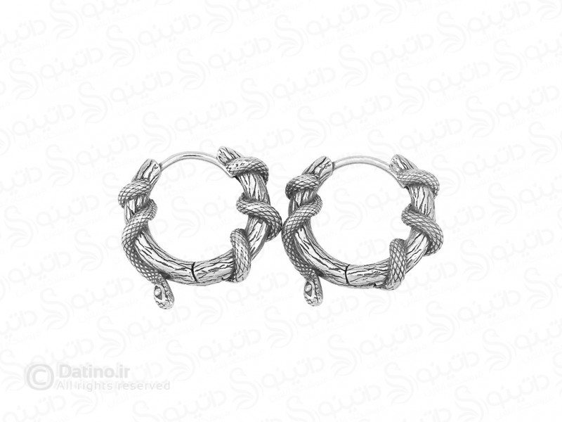 عکس گوشواره استیل طرح مار حلقه ای 20626 - انواع مدل گوشواره استیل طرح مار حلقه ای 20626