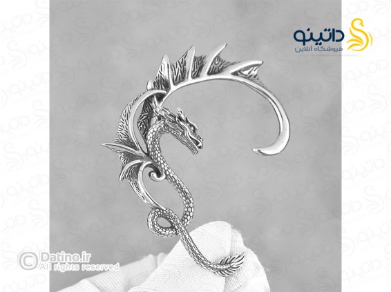 عکس گوشواره تک استیل طرح اژدها 20627 - انواع مدل گوشواره تک استیل طرح اژدها 20627