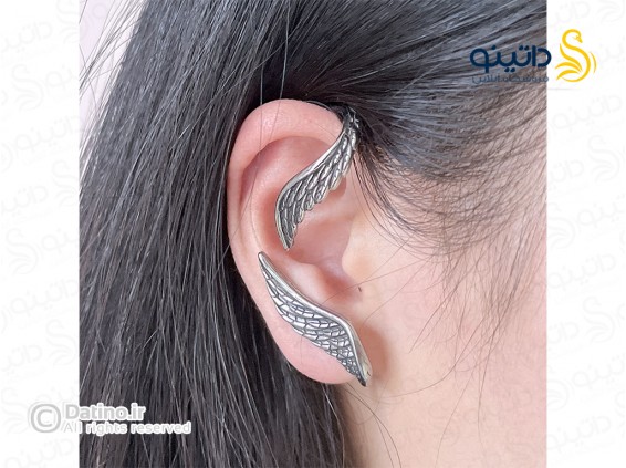 عکس گوشواره تک استیل طرح بال فرشته کلاسیک 20628 - انواع مدل گوشواره تک استیل طرح بال فرشته کلاسیک 20628