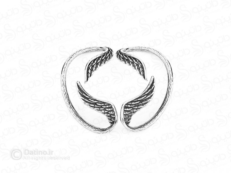 عکس گوشواره تک استیل طرح بال فرشته کلاسیک 20628 - انواع مدل گوشواره تک استیل طرح بال فرشته کلاسیک 20628