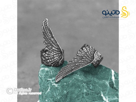 عکس گوشواره استیل طرح بال فرشته لوکس 20629 - انواع مدل گوشواره استیل طرح بال فرشته لوکس 20629