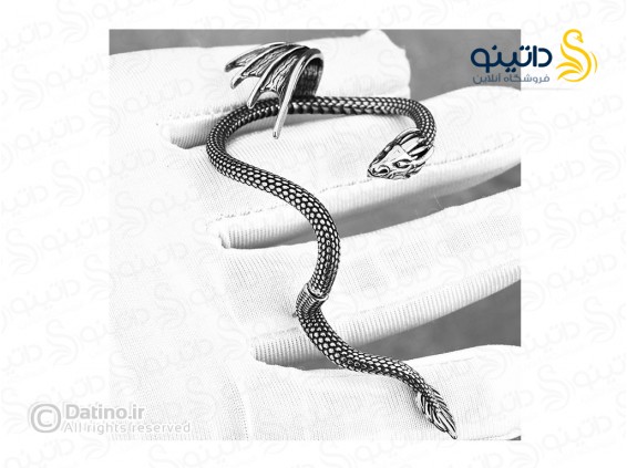 عکس گوشواره تک استیل طرح خم اژدها 20630 - انواع مدل گوشواره تک استیل طرح خم اژدها 20630