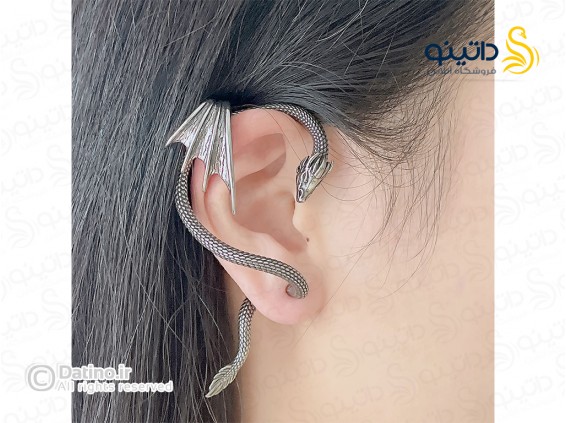 عکس گوشواره تک استیل طرح خم اژدها 20630 - انواع مدل گوشواره تک استیل طرح خم اژدها 20630