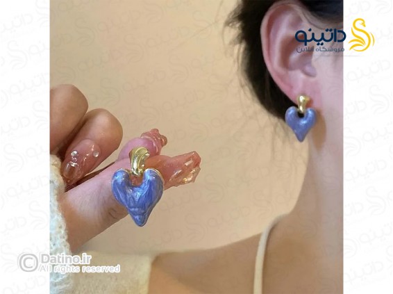 عکس گوشواره زنانه طرح قلب ابر و بادی 20652 - انواع مدل گوشواره زنانه طرح قلب ابر و بادی 20652