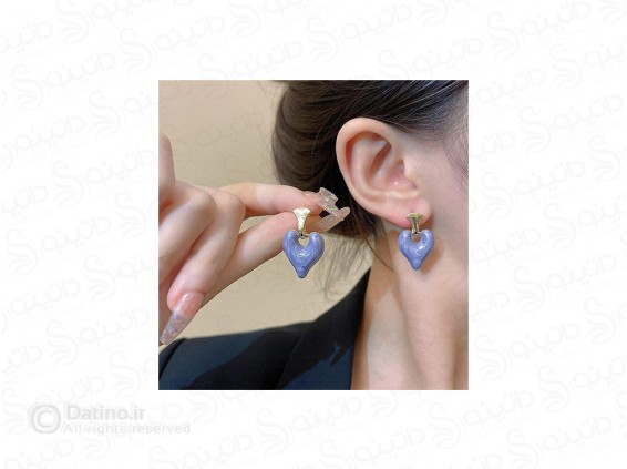 عکس گوشواره زنانه طرح قلب ابر و بادی 20652 - انواع مدل گوشواره زنانه طرح قلب ابر و بادی 20652