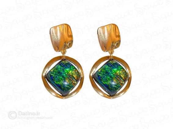 عکس گوشواره زنانه طرح زمردین ابر و بادی 20653 - انواع مدل گوشواره زنانه طرح زمردین ابر و بادی 20653