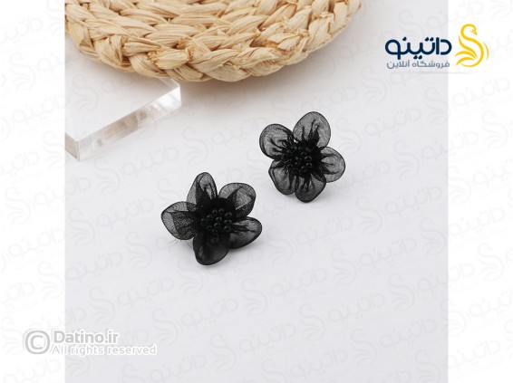 عکس گوشواره زنانه طرح گل توری 20654 - انواع مدل گوشواره زنانه طرح گل توری 20654