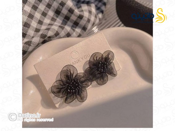 عکس گوشواره زنانه طرح گل توری 20654 - انواع مدل گوشواره زنانه طرح گل توری 20654