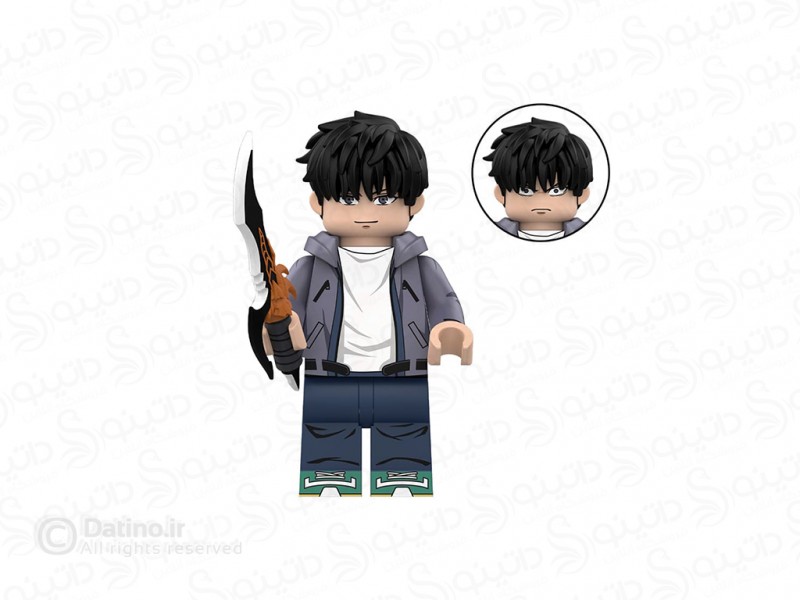 عکس مینی فیگور طرح سونگ جین وو با هودی و شمشیر انیمه سولو لولینگ WM3029 - انواع مدل مینی فیگور طرح سونگ جین وو با هودی و شمشیر انیمه سولو لولینگ WM3029