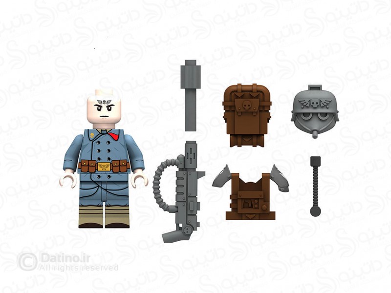 عکس مینی فیگور طرح سرباز جنگجوی عصبانی با تجهیزات نظامی وارهمر N205 - انواع مدل مینی فیگور طرح سرباز جنگجوی عصبانی با تجهیزات نظامی وارهمر N205