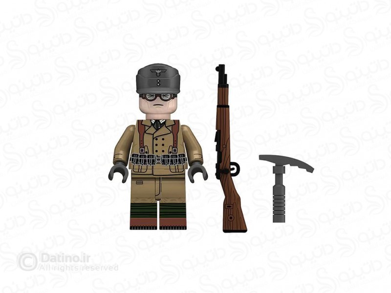 عکس مینی فیگور طرح سرباز آلمانی کوهستان جنگ جهانی با سلاح و تیشه N633 - انواع مدل مینی فیگور طرح سرباز آلمانی کوهستان جنگ جهانی با سلاح و تیشه N633
