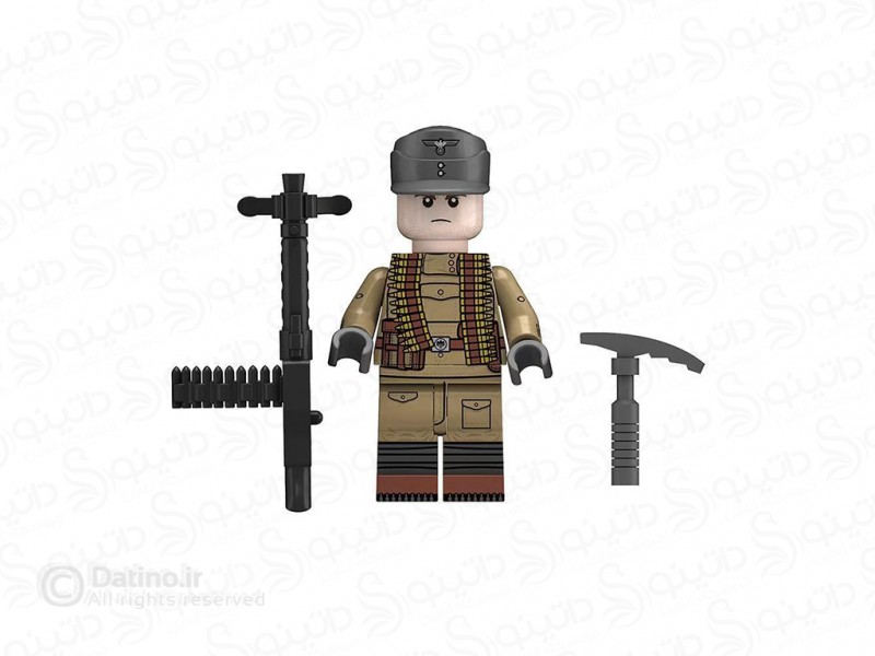 عکس مینی فیگور طرح سرباز جدی آلمانی جنگ جهانی با سلاح مسلسل و تیشه N635 - انواع مدل مینی فیگور طرح سرباز جدی آلمانی جنگ جهانی با سلاح مسلسل و تیشه N635