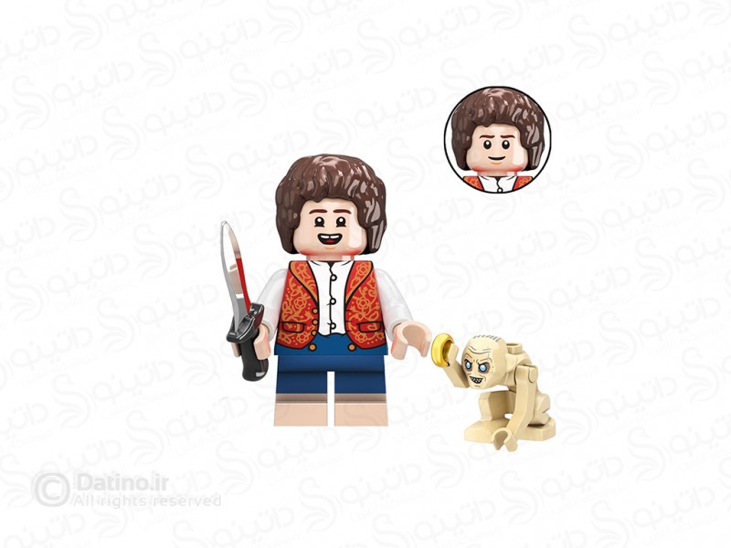 عکس مینی فیگور طرح فرودو بگینز خندان با شمشیر و گالوم و حلقه فیلم ارباب حلقه ها TV5093 - انواع مدل مینی فیگور طرح فرودو بگینز خندان با شمشیر و گالوم و حلقه فیلم ارباب حلقه ها TV5093