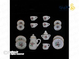 اسباب بازی خانه عروسکی طرح سرویس صبحانه خوری طرح گل دار 20919
