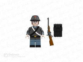 مینی فیگور طرح سرباز آمریکایی نگهبان جنگ جهانی جدی با سلاح و کوله پشتی N401