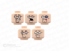 قطعه لگو طرح سر شخصیت پیتر گریفین انیمیشن مرد خانواده مجموعه 5 عددی PJ042