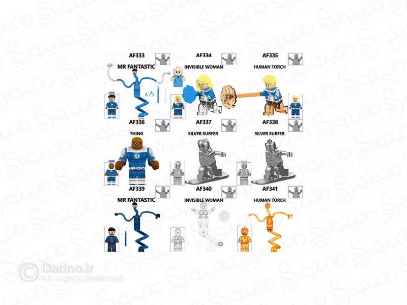 عکس مینی فیگور طرح شخصیت های فیلم چهار شگفت انگیز دنیای مارول مجموعه 9 عددی AF333-341 - انواع مدل مینی فیگور طرح شخصیت های فیلم چهار شگفت انگیز دنیای مارول مجموعه 9 عددی AF333-341