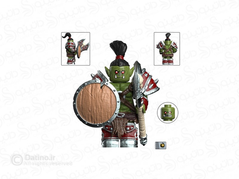 عکس مینی فیگور طرح سرباز ارک خشمگین با سپر طرح چوبی و تبر وارکرافت dt022 - انواع مدل مینی فیگور طرح سرباز ارک خشمگین با سپر طرح چوبی و تبر وارکرافت dt022