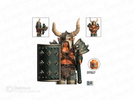مینی فیگور طرح سرباز ارک با زره و سپر و تبر طرح فولادین وارکرافت dt027