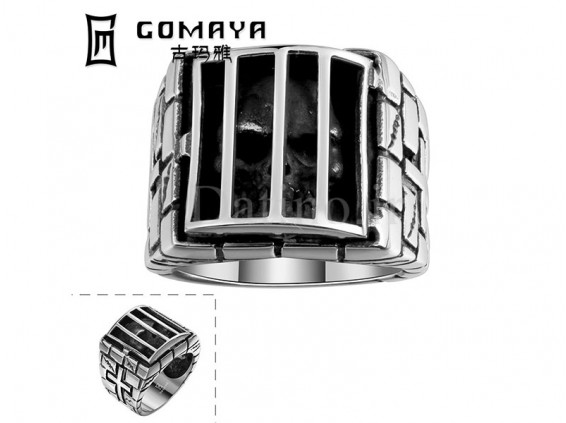 عکس انگشتر مردانه جمجمه در زندان-Gomaya.R.4 - انواع مدل انگشتر مردانه جمجمه در زندان-Gomaya.R.4