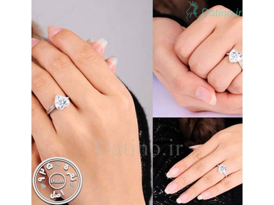 عکس انگشتر زنانه گلسی هارت الماس-Royal.R.86 - انواع مدل انگشتر زنانه گلسی هارت الماس-Royal.R.86