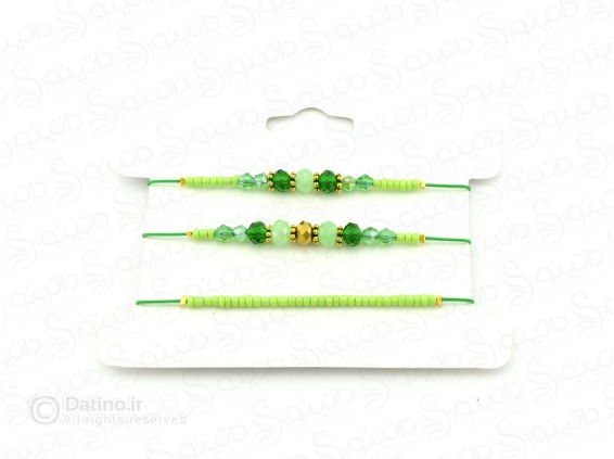عکس دستبند زنانه ابریشمی سبز-zarrin-b-42 - انواع مدل دستبند زنانه ابریشمی سبز-zarrin-b-42